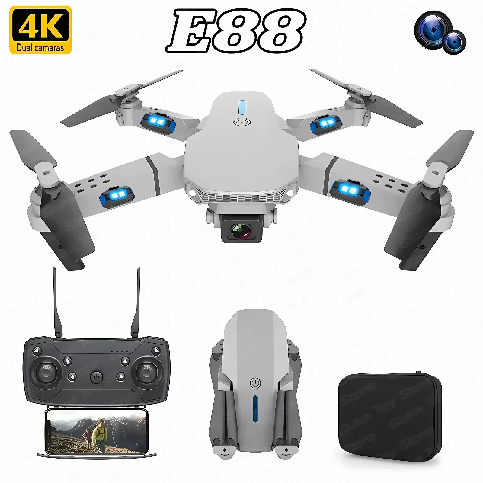 E88 Pro WIFI FPV Дрон Широкоуг – обзор и цена Drone Battery Box
